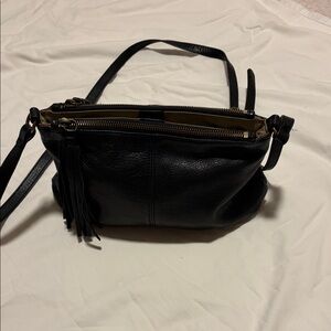 Margot Black Leather Crossbody Bag